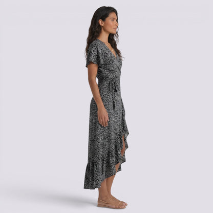 Abito Lungo Donna Floreale Boho con Scollo a V