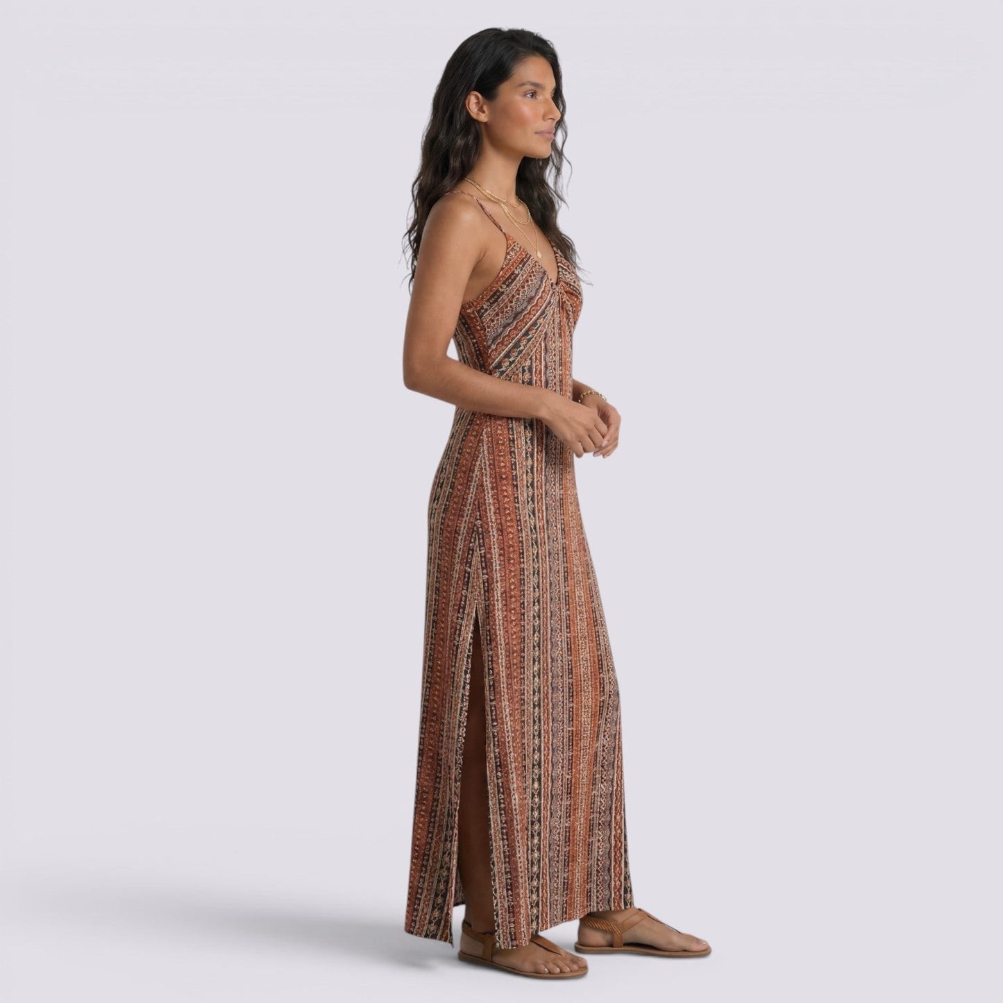Abito Lungo Donna Boho con Schiena Aperta