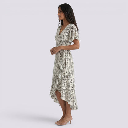 Abito Lungo Donna Floreale Boho con Scollo a V
