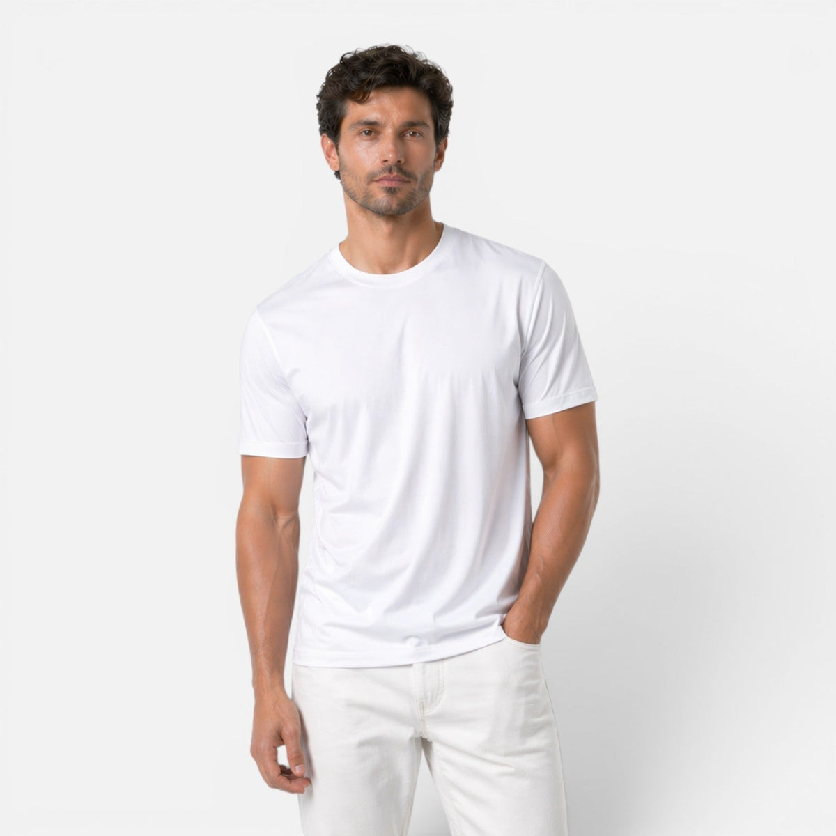T-Shirt Uomo Ice Silk Effetto Seta Leggera Traspirante