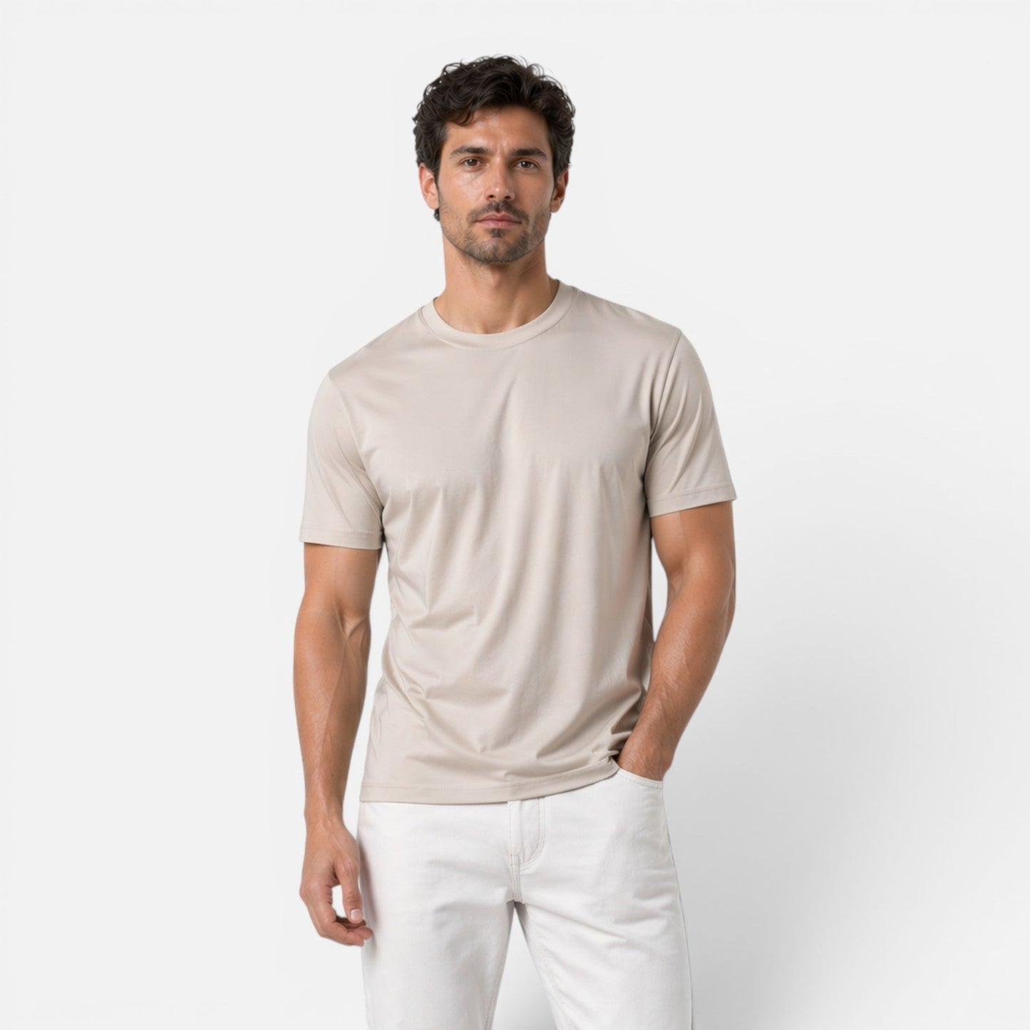 T-Shirt Uomo Ice Silk Effetto Seta Leggera Traspirante