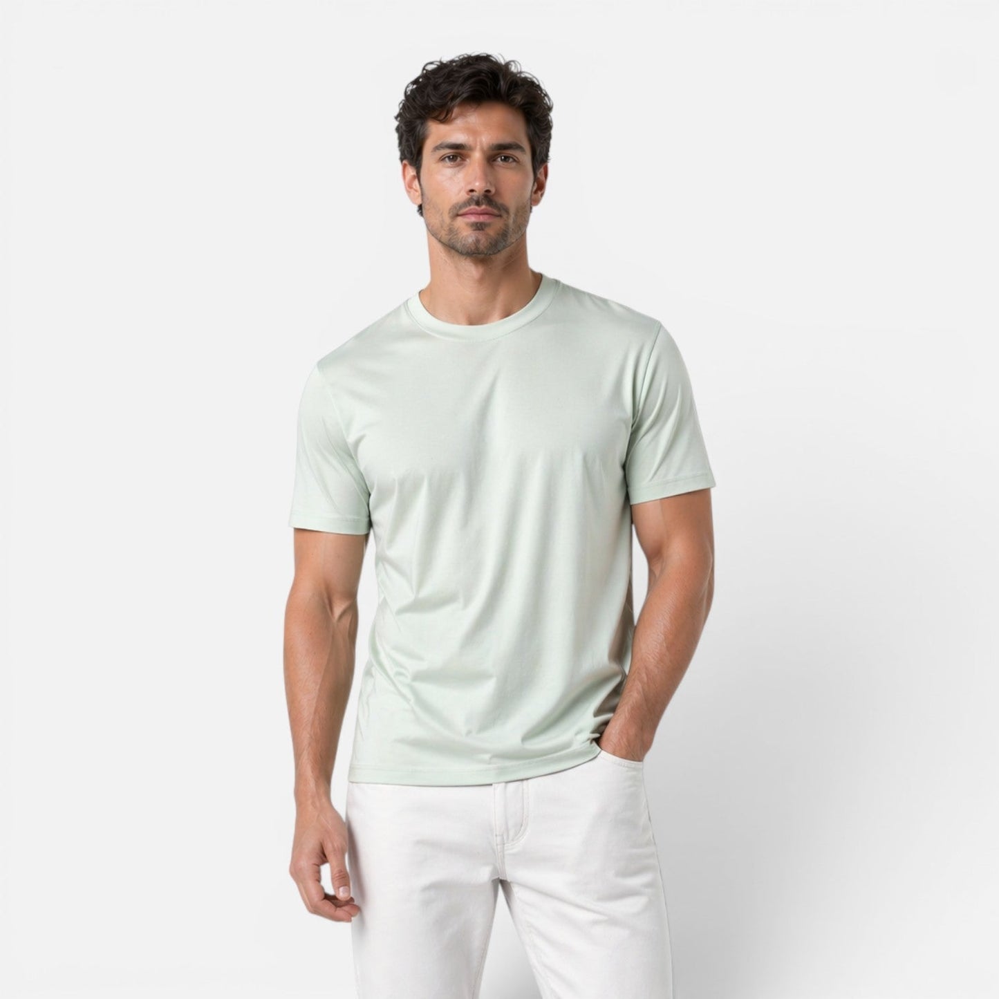 T-Shirt Uomo Ice Silk Effetto Seta Leggera Traspirante