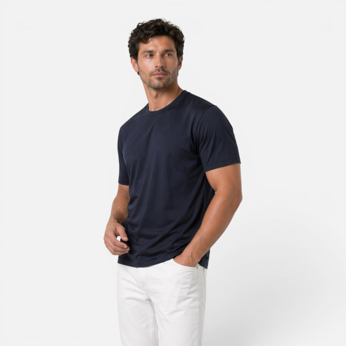 T-Shirt Uomo Ice Silk Effetto Seta Leggera Traspirante