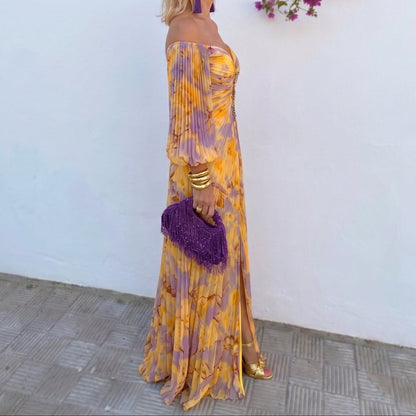 Mia - Abito lungo donna tie-dye con spalle scoperte