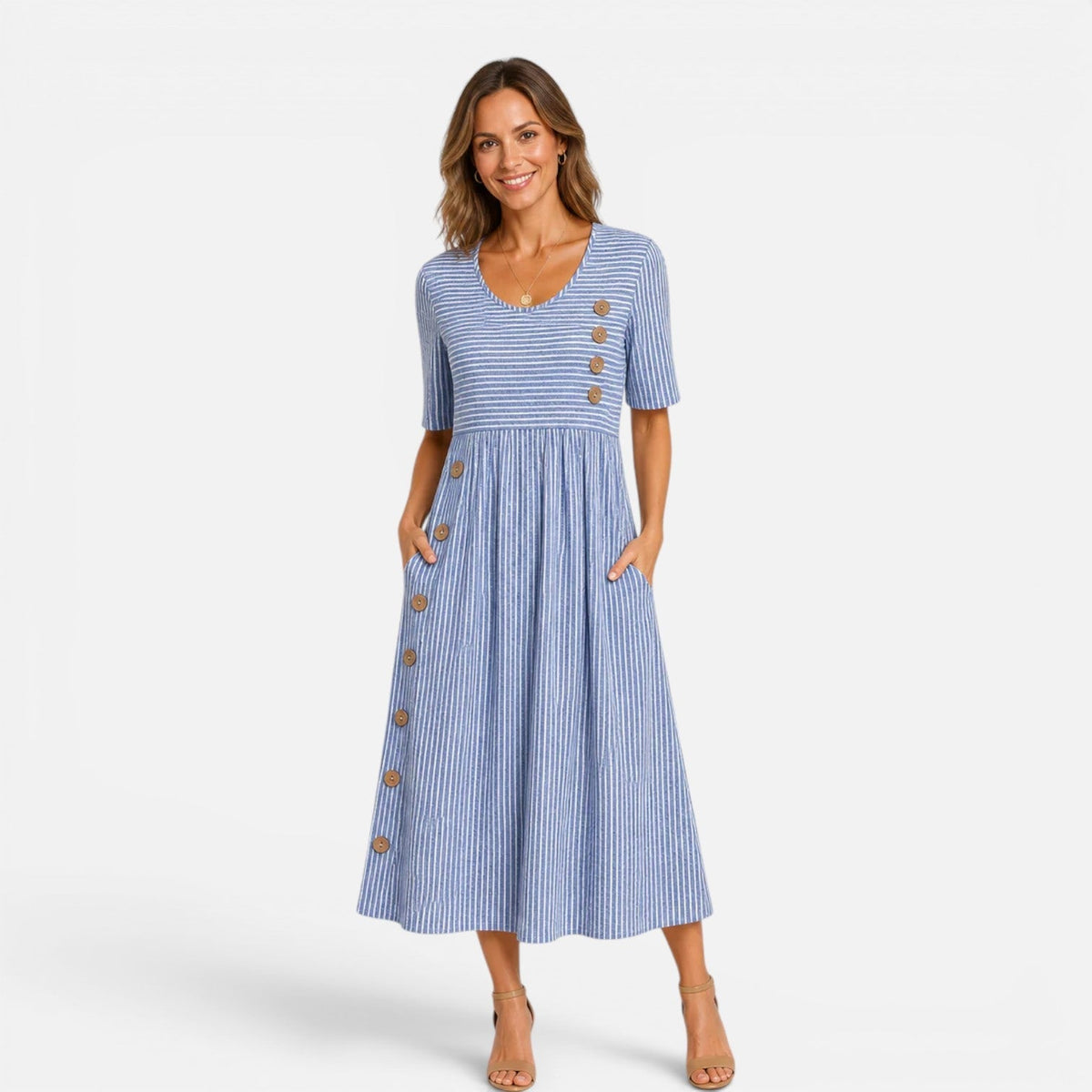 Abito Midi Donna a Righe