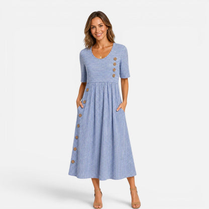 Abito Midi Donna a Righe