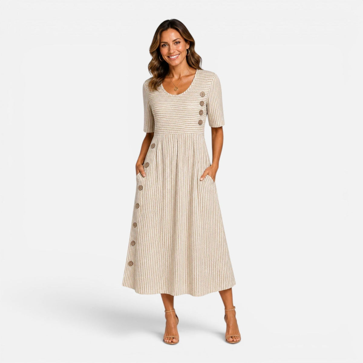 Abito Midi Donna a Righe