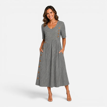 Abito Midi Donna a Righe