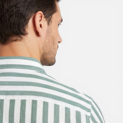 Camicia Uomo a Righe in Cotone Traspirante Slim Fit