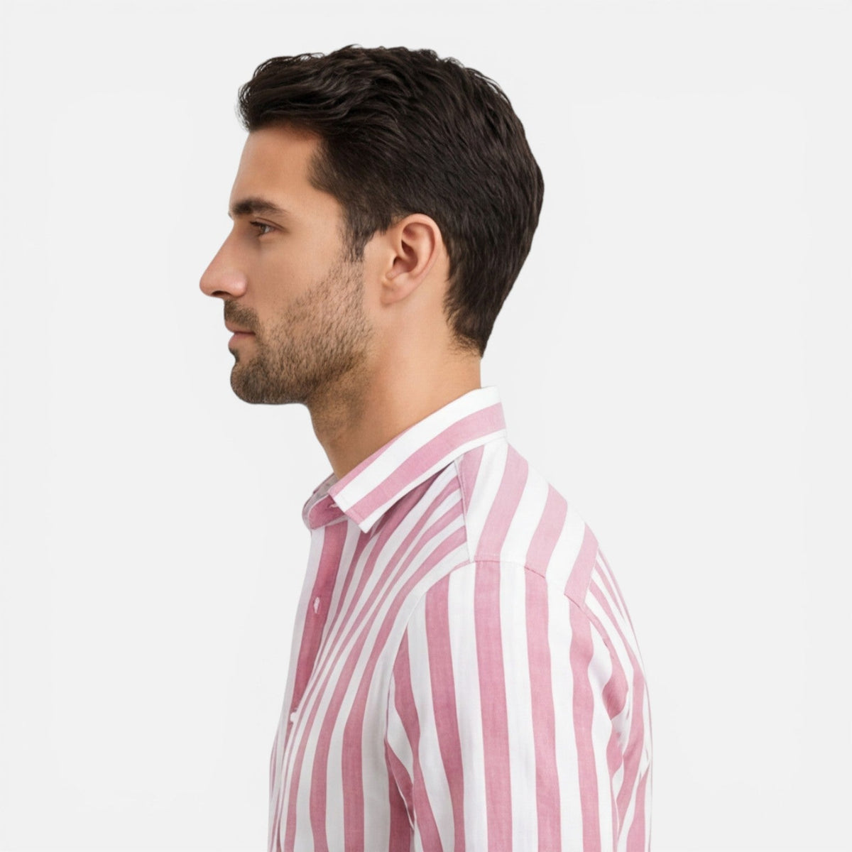 Camicia Uomo a Righe in Cotone Traspirante Slim Fit
