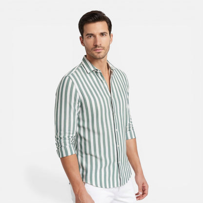 Camicia Uomo a Righe in Cotone Traspirante Slim Fit
