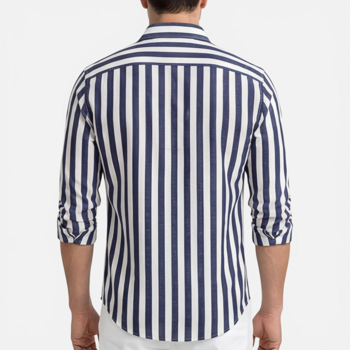 Camicia Uomo a Righe in Cotone Traspirante Slim Fit