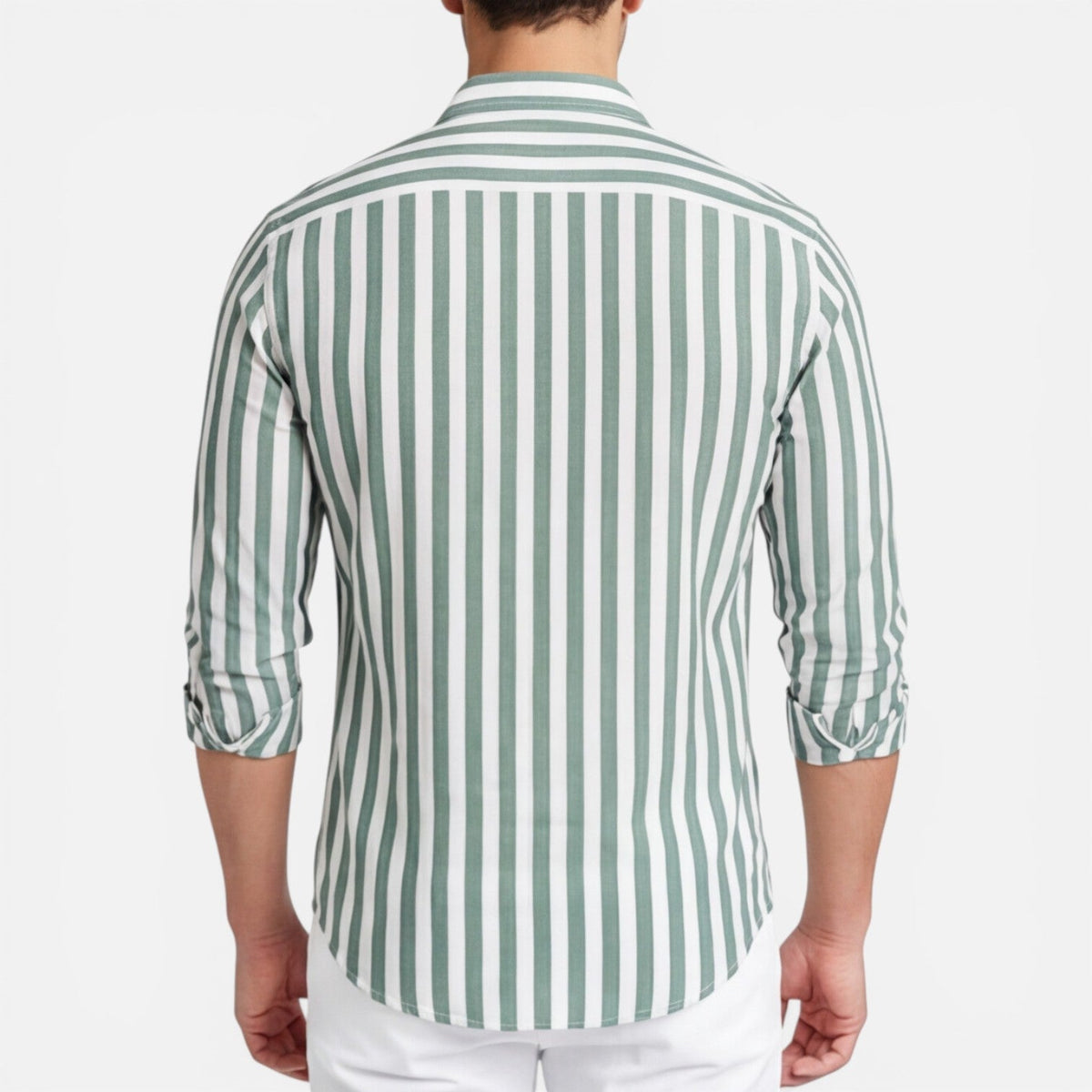 Camicia Uomo a Righe in Cotone Traspirante Slim Fit