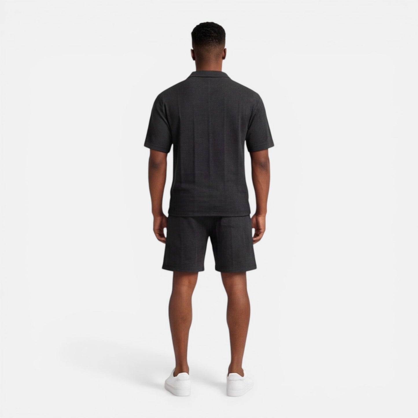 Completo Uomo Polo in Maglia Strutturata e Shorts Estivo