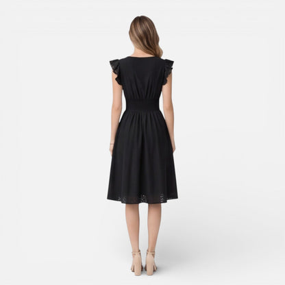 Abito Midi Donna in Cotone e Pizzo