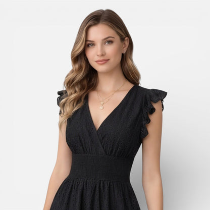 Abito Midi Donna in Cotone e Pizzo
