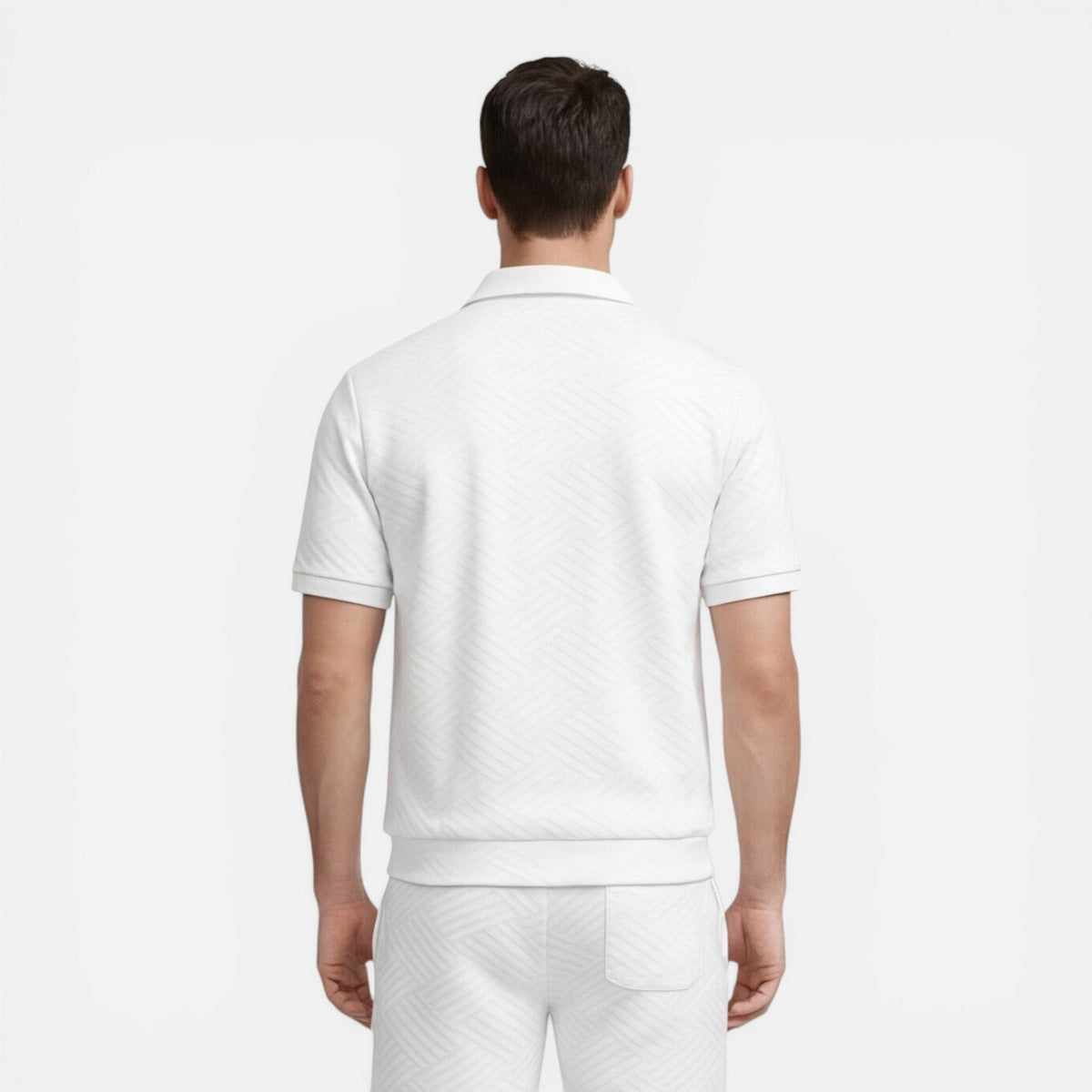 Completo Uomo Estivo Camicia Zip e Shorts Slim Fit