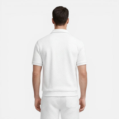Completo Uomo Estivo Camicia Zip e Shorts Slim Fit