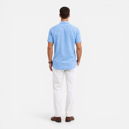 Camicia Uomo Manica Corta Estiva Leggera Traspirante Slim Fit