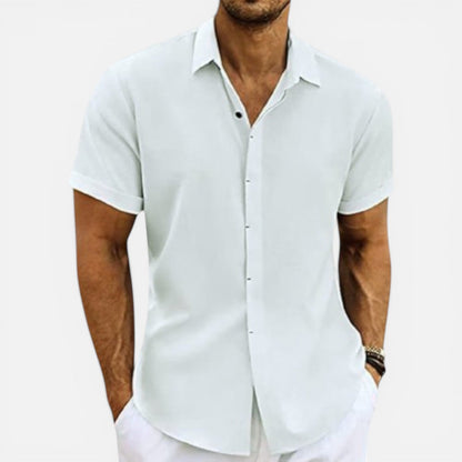 Camicia Uomo Manica Corta Estiva Leggera Traspirante Slim Fit