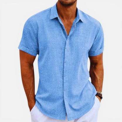 Camicia Uomo Manica Corta Estiva Leggera Traspirante Slim Fit
