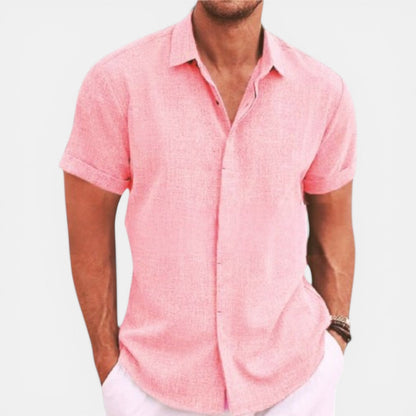 Camicia Uomo Manica Corta Estiva Leggera Traspirante Slim Fit