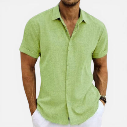 Camicia Uomo Manica Corta Estiva Leggera Traspirante Slim Fit