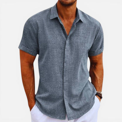 Camicia Uomo Manica Corta Estiva Leggera Traspirante Slim Fit