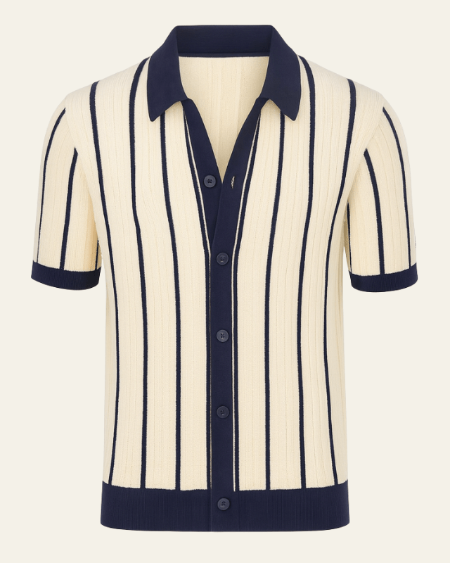 Polo Uomo in Maglia di Cotone Knit Premium Caduta Liscia