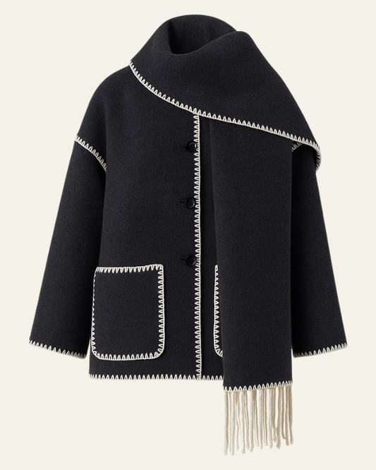 Cappotto Donna in Lana con Sciarpa Integrata