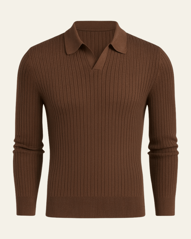 Polo Uomo in Maglia a Coste Leggera Raffinatezza Europea