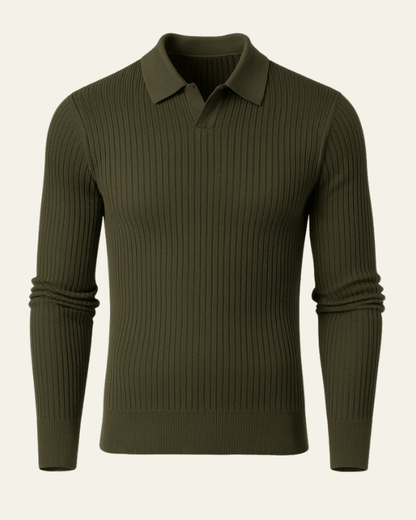 Polo Uomo in Cotone Lavorato a Coste Raffinata Comfort