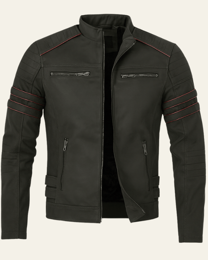 Giacca Biker Uomo in Pelle Vegana Strutturata
