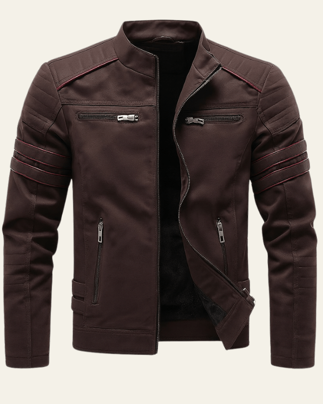 Giacca Biker Uomo in Pelle Vegana Strutturata
