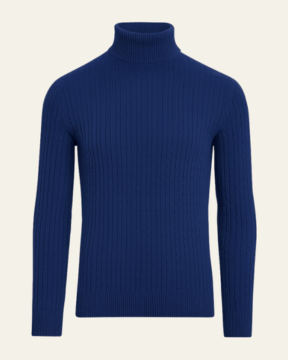 Maglione Uomo a Coste Collo Alto Morbidezza Vellutata Sobrio