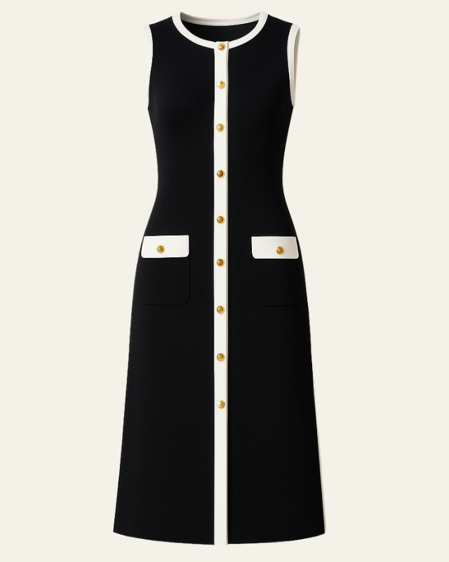 Abito Midi Donna in Maglia Senza Maniche