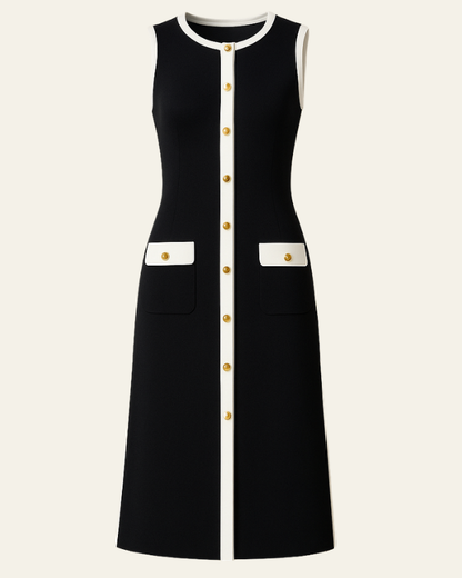 Abito Midi Donna in Maglia Senza Maniche
