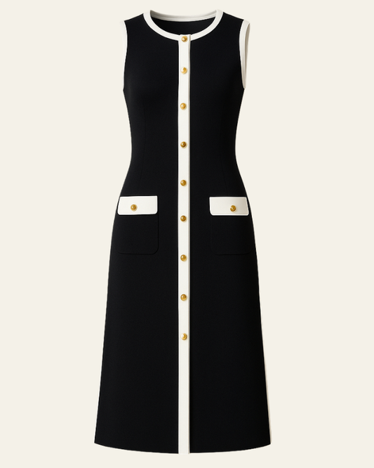 Abito Midi Donna in Maglia Senza Maniche