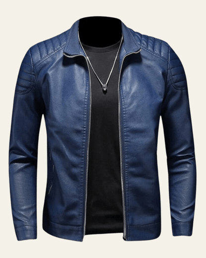 Giacca Biker Uomo in Pelle Sintetica Comoda
