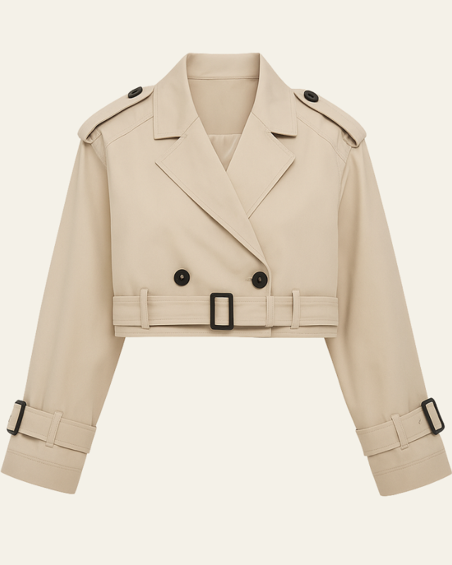 Trench Corto Donna in Cotone Blend