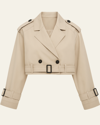 Trench Corto Donna in Cotone Blend