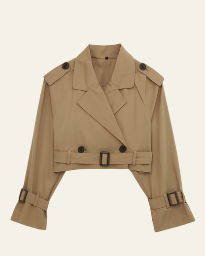 Trench Corto Donna in Cotone Blend