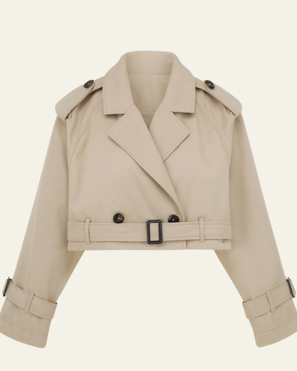 Trench Corto Donna in Cotone Blend