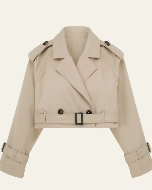 Trench Corto Donna in Cotone Blend