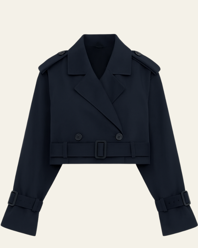 Trench Corto Donna in Cotone Blend