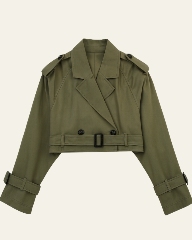 Trench Corto Donna in Cotone Blend