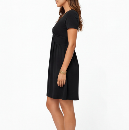 Abito Donna in Cotone Linea A con Scollo a V