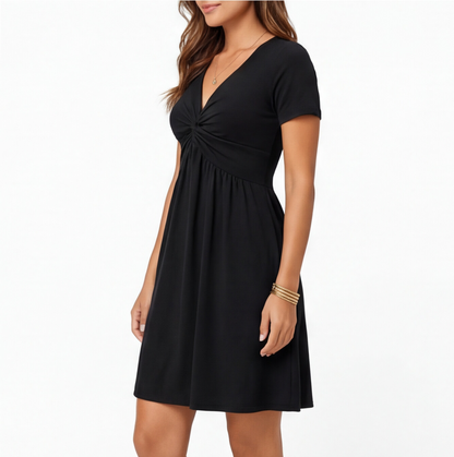 Abito Donna in Cotone Linea A con Scollo a V