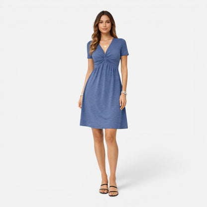 Abito Donna in Cotone Linea A con Scollo a V