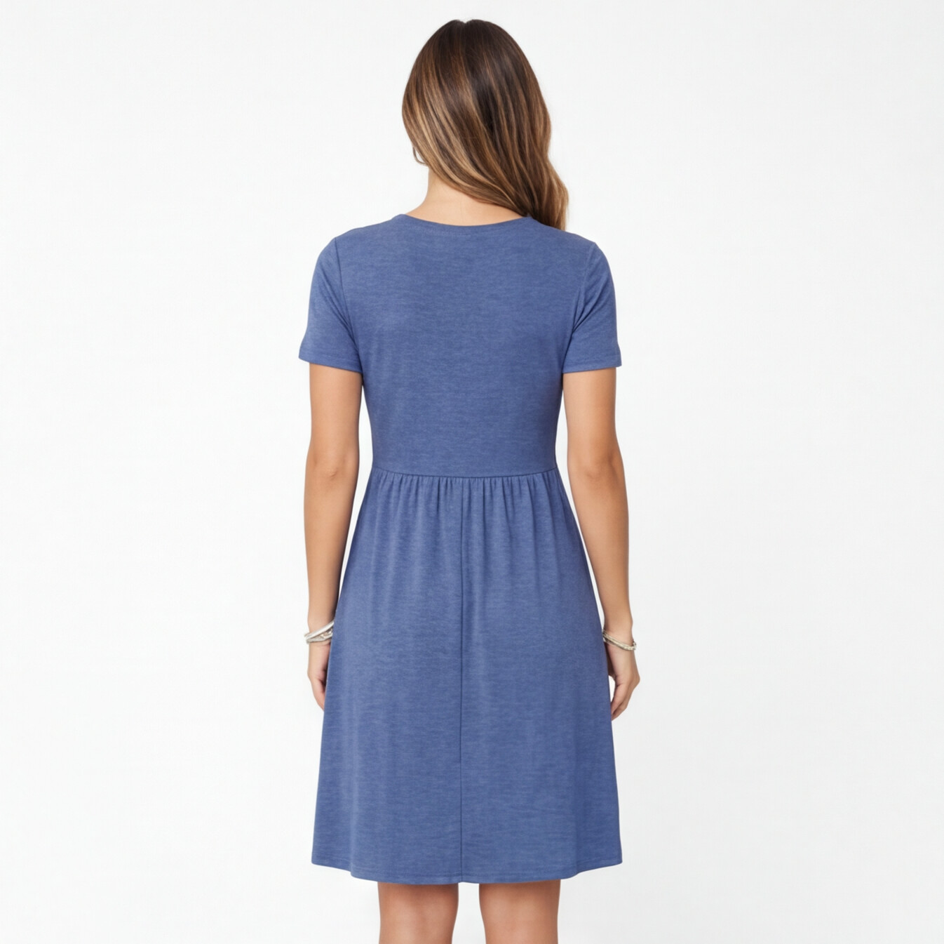 Abito Donna in Cotone Linea A con Scollo a V